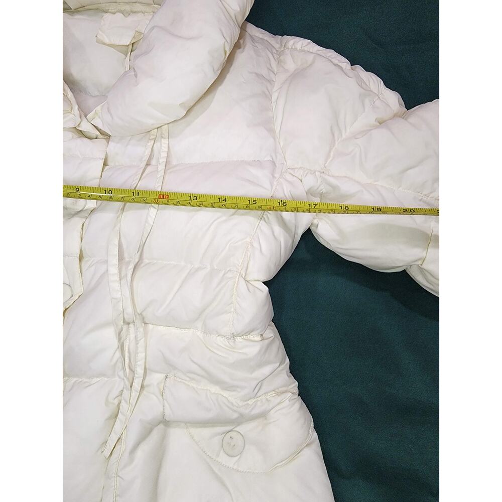 Max & Co Max Mara Womens Long Goose Down Puffer Coat Ivory Shawl Collar Sz 6 - Picture 12 of 14